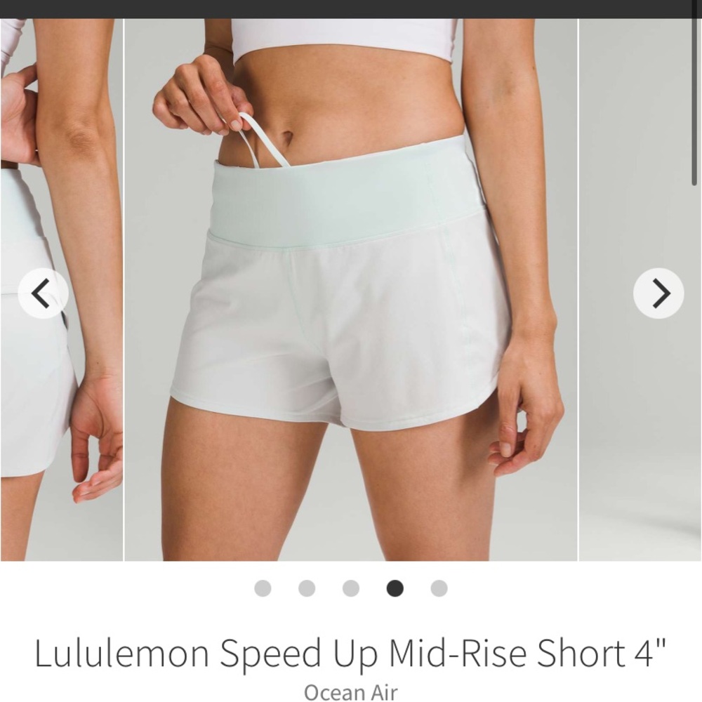 Lululemon 4inch mid rise speed up shorts